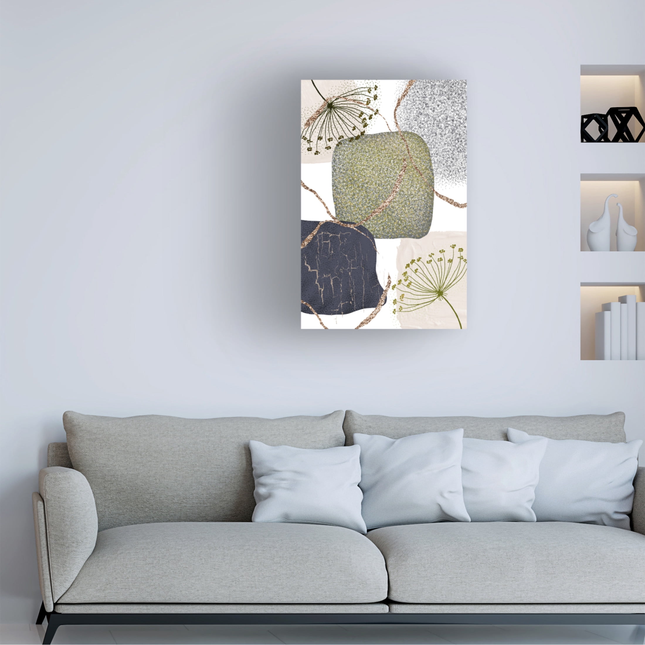 Trademark Fine Art Sally Ann Moss Green Grey 2 Canvas Wall Art