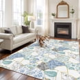 thumbnail image 2 of Blue White Porcelain Area Rugs 6'x9', Washable Small Throw Rugs for Kitchen Dining room, Traditional Oriental Chinese Art Indoor Outdoor Rug Non-Slip Low Pile Carpet Runner Reversible Floor Mats, 2 of 8