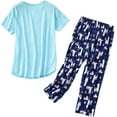 thumbnail image 2 of HAHDAXIA Womens Pajama Set Cotton Capri Pant Pyjama Short Sleeve Sleepwear Summer Pjs, 2 of 5