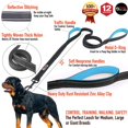 thumbnail image 2 of Primal Pet Gear Dog Leash 6ft Long - Traffic Padded Two Handle - Heavy Duty - Double Handles Lead for Control Safety Training - Leashes for Large Dogs or Medium Dogs (6FT, Black-Blue), 2 of 8