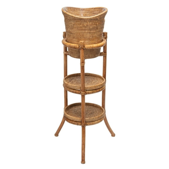 KOUBOO Unique Home Decor Acrylic Champagne Bucket in Rattan Basket with Stand, Ice Buckets