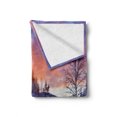 thumbnail image 2 of Winter Soft Flannel Fleece Blanket, Frozen River in a Wintry Landscape Finnish Lapland at Sunrise Arctic Nordic Country, Cozy Plush for Indoor and Outdoor Use, 70" x 90", Multicolor, by Ambesonne, 2 of 6