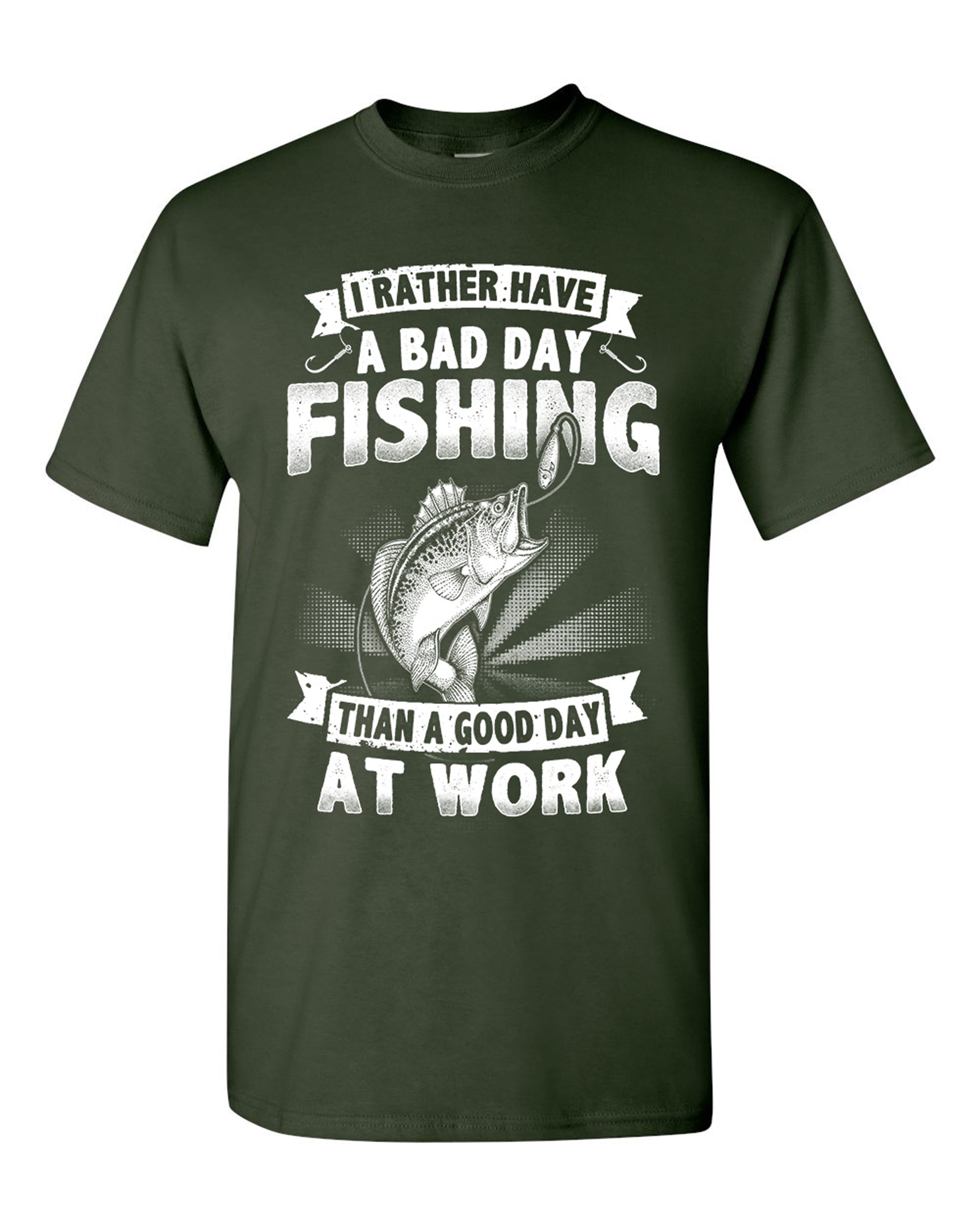 Id Rather Be Fishing Fishing T-Shirt Funny Novelty Mens tee TShirt 