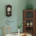 thumbnail image 4 of Clockswise Decorative Grandfather-Style Wall Clock Vintage-Inspired Design Realistic Wood-Grain Texture Distressed Finish Battery-Operated for Home Office Living Room Kitchen Entryway, 4 of 7