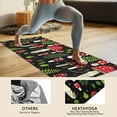 thumbnail image 4 of Red Mushroom Leaf Black Pattern Hot Yoga Mat Towel Non Slip for Hot Yoga - Quick-Drying Yoga Mat Cover with 4 Corner Pockets with Travel Bag - Hot Yoga Towel Non Slip 70"x26", 4 of 6