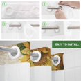 thumbnail image 6 of Sunflowers No Hook Shower Curtain with Snap in Liner, Vintage Yellow Floral Farm Butterfly Double-Layer Waterproof Shower Curtains for Bathroom Hotel Bathtub, Mesh Top & Stall 36"x78", 6 of 9
