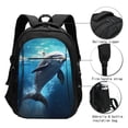 thumbnail image 3 of Disketp Ice Blue Ocean Cute Dolphin Travel Laptop Backpack, Laptops Backpack with USB Charging Port, Water Resistant Computer Bag Gift for Men & Women, 3 of 7