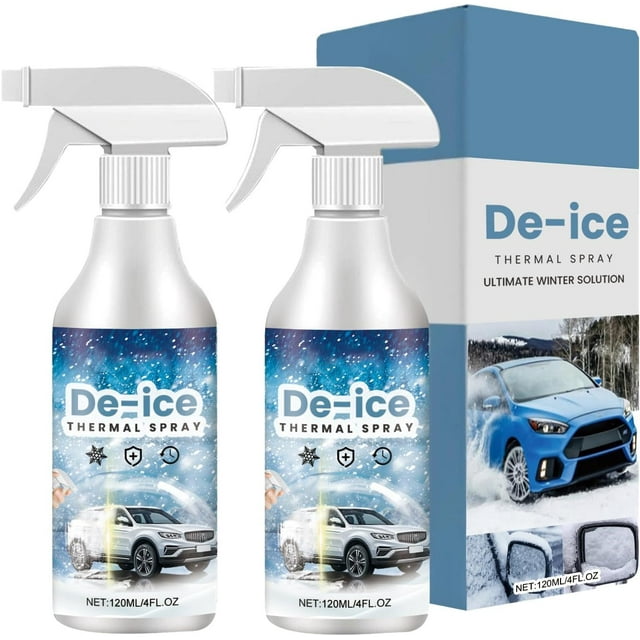2PCS De-Icer for Car Windshield, 4OZ Auto Windshield Deicing Spray, Window Snow Spray, Ice Remover Melting Spray for Fast Removing Snow, Ice and Frost,Multicolor