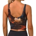thumbnail image 3 of Lsque Lava Dragon Printed Women'S Sports Bra, Compression, Moisture Wicking, High-Impact Sports Bra For Women,Supportive sports bra-X-Large, 3 of 9