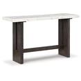 thumbnail image 5 of Signature Design by Ashley Burkhaus Sofa Table, Natural Marble Top, Dark Brown Oak Console for Living Room, 5 of 9