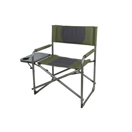 Ozark Trail Oversized Director's Camping Chair with Side Table, Green &