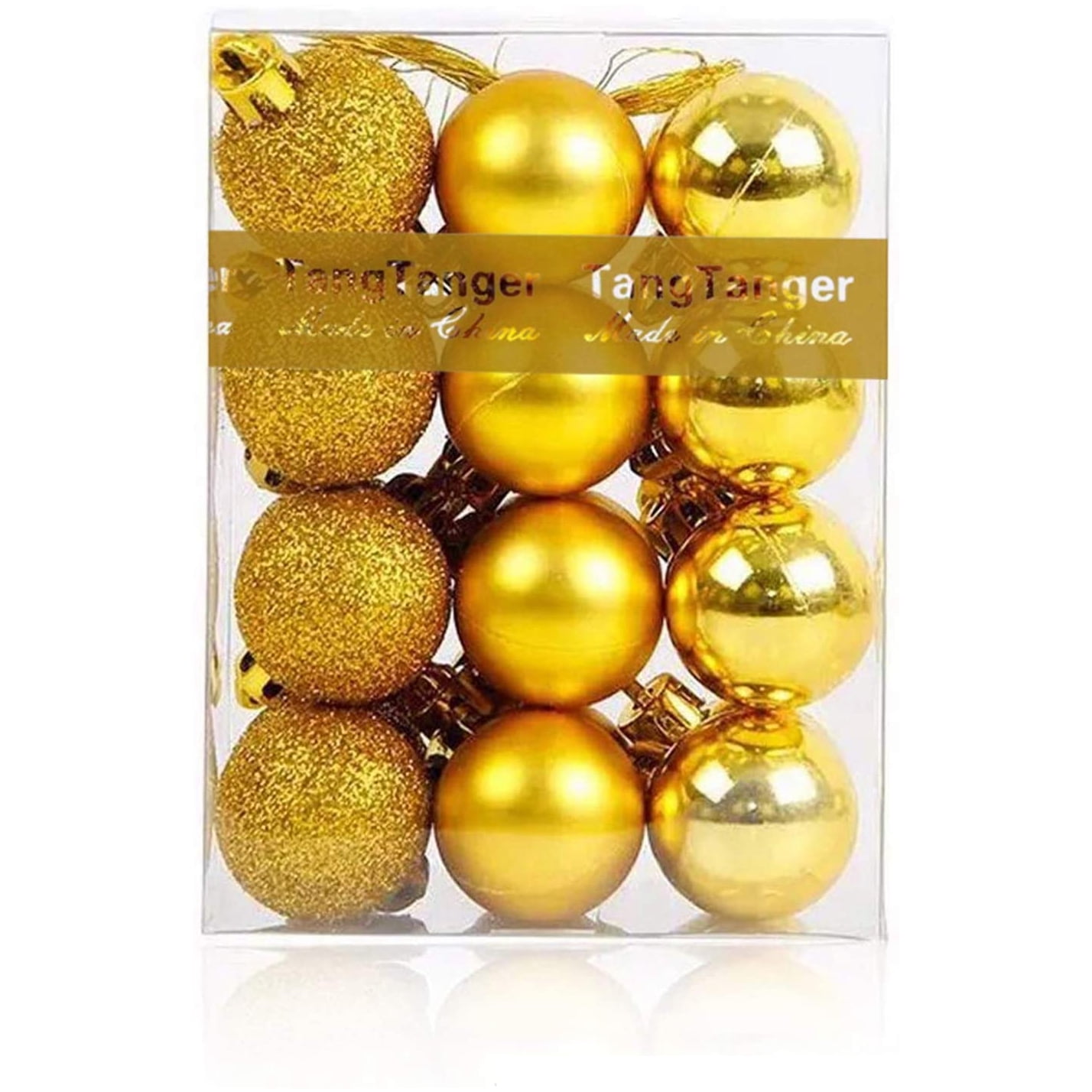 24ct Christmas Balls Ornaments, 3.15in 80mm Shatterproof Decorative