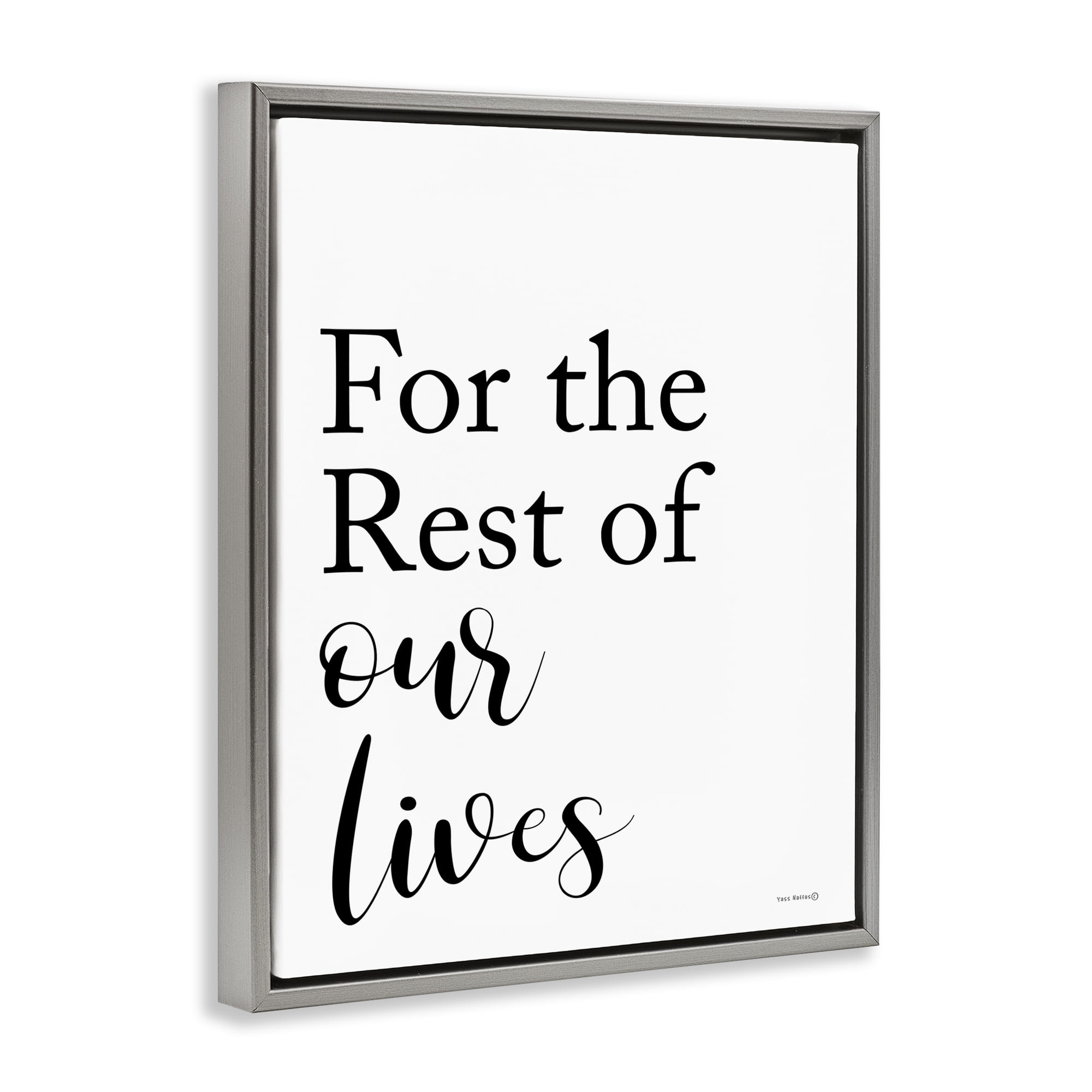 Stupell Industries Rest Of Our Lives Text & Numbers Painting Gray Floater Framed Canvas Art Print Wall Art, 25 x 31
