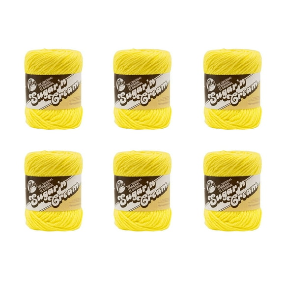 Lily Sugarn Cream Yarn, 6 Pack, Sunshine 6 Count