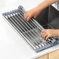 thumbnail image 1 of Dish Drying Rack, Roll Up Dish Drying Rack Kitchen Dish Rack Stainless Steel Sink Drying Rack, Folda, 1 of 5