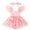 Pink, variant on Baby Girl Tulle Romper Summer Bodysuit with Flutter Sleeves Floral Embroidery Cake Smash Outfit First Birthday Photo Shoot Green,0-3M
