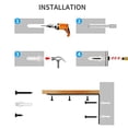thumbnail image 3 of 4 pack Negro Estante de la plataforma, 7 Inch L Brackets de trabajo pesado, acero inoxidable, 3 of 4