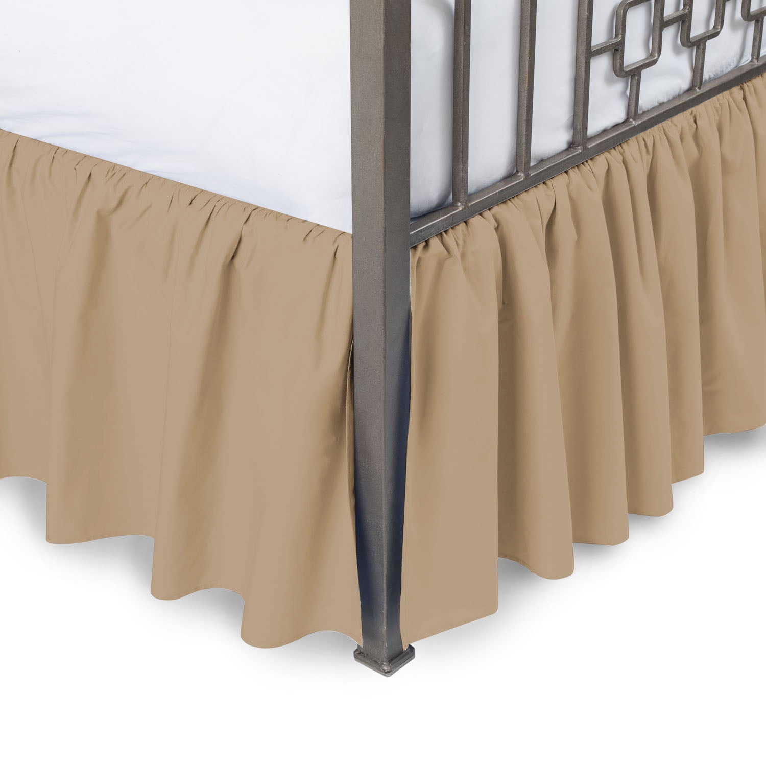 Cotton Metrics Linen 800TC Hotel Quality 100% Egyptian Cotton Bed Skirt 12 Drop Length King Size Taupe Solid 