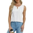 thumbnail image 3 of UVN Summer Tank Tops for Women Crewneck Sleeveless Dressy Work Blouses Casual Flowy Shirts, 3 of 9