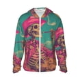 thumbnail image 2 of Uemuo Western Desert Skull Cowboy (2) Pattern Women's Full Zip UPF 50+ Sun Protection Hoodie Jacket Long Sleeve Sun Shirt Hiking Outdoor Performance with Pockets-, 2 of 9