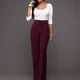thumbnail image 5 of Pantalones de trabajo informales para mujer, de 6 botones, pantalones largos de cintura alta y pierna recta, 5 of 5