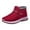 Red, variant on Hiking Snow Boots for Women Fashion Waterproof Hook and Loop Winter Warm Furry Lined Ankle Booties Athletic Shoes Coffee Size 8