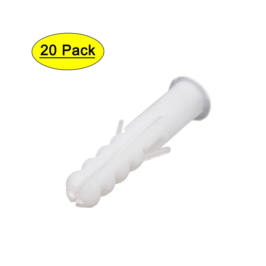 Uxcell Plastic Lag Screws Anchor Expansion Nails Plug White 6mm Dia