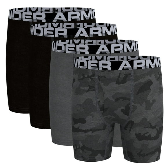 Under Armour boys Ua 4pk Camo Cotton Boxer Set Underwear, Assorted, 8 US