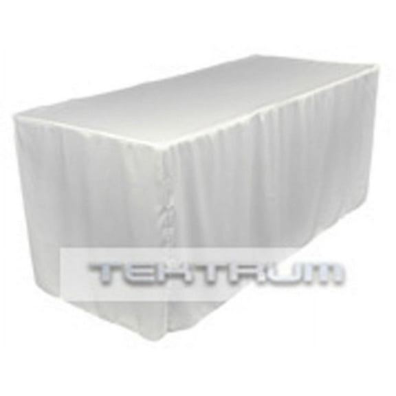 Tektrum Fitted Table Jacket Cover 6' x 30" White Polyester Tablecloths