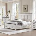 thumbnail image 3 of ACCOHOHO Farmhouse Full Size Bed Frame with 52" Tall Full-Panel Headboard & Footboard, Full Platform Bedframe with Storage Drawers, Wood Panel Bed Base, No Squeak, No Box Spring Needed, Antique White, 3 of 6