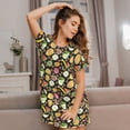 thumbnail image 3 of Vsdgher Fruits Pattern Womens Short Sleeve Sleepshirt Scoopneck Cute Nightdress Ruffle Comfy Nightgown, 3 of 6