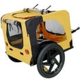 thumbnail image 5 of Yellow Outdoor Heavy Duty Foldable Utility Pet Stroller Dog Carriers Bicycle Trailer, 5 of 11