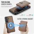 thumbnail image 4 of JEEHOOD Case For Samsung Galaxy A25 5G, RFID Blocking Compatible With MagSafe Detachable 2 In 1 Wallet With Snap fastening Card Holder,PU Leather Case,Kickstand Magnetic Protective Cover,Brown, 4 of 8