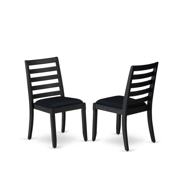 Luxe by East West Furniture Dining Room Chair with Black Linen Fabric and upholstered back