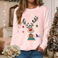 thumbnail image 2 of Kaprioy Sweatshirts for Women Cute Elk Gift Long Sleeve Shirt Pullover Tops Christmas Graphic Fall Fashion Clothing Pink, XL, 2 of 6