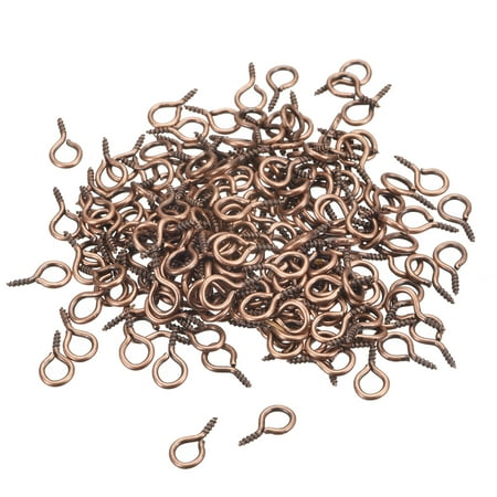 

500 Pack Small Screw Eye Hooks Mini Eyelets Screws 6.5x13x1.2mm Copper Tone