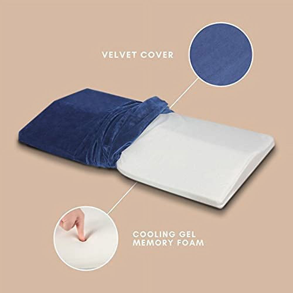 Kӧlbs Cooling Lumbar Support Pillow for Sleeping | Stylish Chic Jacquard  Cover | Memory Foam Lumbar Pillow for Back Pain Knee Hip Pain, Bolster