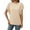 Beige, variant on Solid Color Women Textured O-Neck Flutter Sleeve T-Shirt Tshirts Tee For Casual Wear Stylish Dailywear