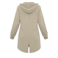 thumbnail image 2 of Cilsoka Long Hoodie Jackets for Women Zip up Oversized Sweatshirt Lightweight Casual Back Split Hem Jacket Fashion Fall Coats with Pockets, 2 of 6