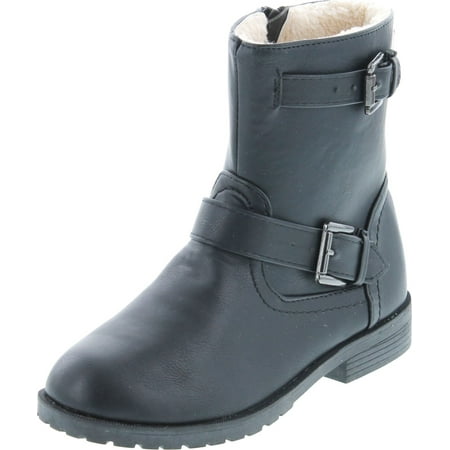 

Static Footwear Girls Mid Height Fashion Combat Boots Black 4/5