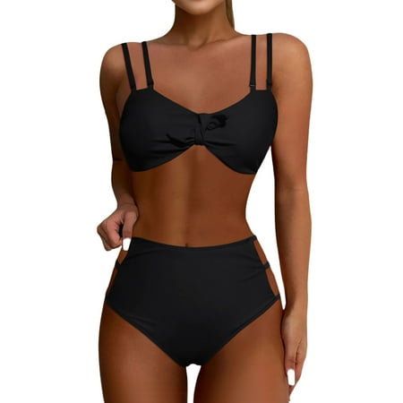 Divhosrg High Waisted Bikini Sets for Women Cheeky  Bikini Sets for Women  Cupshes Bathing Suits for Women  Women Swimsuits Tummy Control  Black Swim Suits for Women 2025 Plus Size M