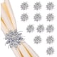 thumbnail image 1 of JM Juego de 12 servilleteros plateados, servilleteros de cristal con diamantes de imitación de lujo para bodas, cumpleaños, fiestas, Pascua, Navidad, vacaciones con caja de regalo, plateado JM, 1 of 5