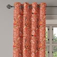 thumbnail image 2 of Ambesonne Peach Grommet Curtain, Floral Vibrant Drawing, 50" x 96", Peach Orange Black, 2 of 6