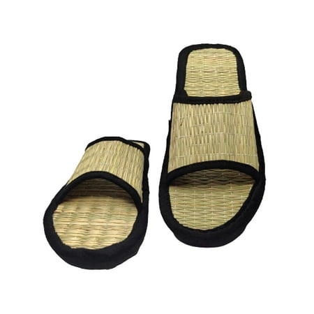 

Quickkshop Natural Korai Grass Mat Slider for Men & Boy | Osho Slipper Stylish Comfortable Lightweight (Black numeric_6)