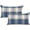 Blue, variant on Set of 2 Retro Farmhouse Outdoor/Indoor Buffalo Tartan Chequer Stripe Plaid Cotton Linen Decorative Throw Pillow Case Cushion Cover Pillowcase for Sofa Chair,Brown, 12x20inch