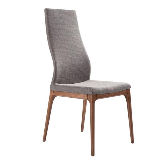 Armen Living Parker Modern Fabric Dining Chair in Gray (Set of 2)