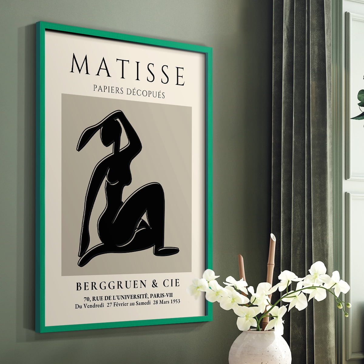 Matisse CLVI Framed Print in Green Solid Wood 22 x 28 Framed Print