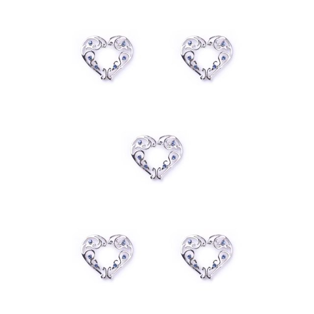 Jumpingount Anillos para pezones Adorno para el cuerpo a la moda Cómodos Piercings falsos Joyas para pedantes para vestir Corazón Diamante azul corazón azul diamante 5Conjunto