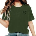 thumbnail image 1 of AherBiu Hauts d'Été pour Femmes Manches Courtes T-Shirts Confortables Imprimé Cœur Col Rond Basiques Blouse, 1 of 5