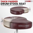 thumbnail image 3 of Drum Throne Padded Guitar Stool Saddle Drummer Seat for Adults & Kids - Cherry, 3 of 10